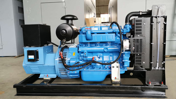 What kind of fault does the blue exhaust gas of the generator set represent?