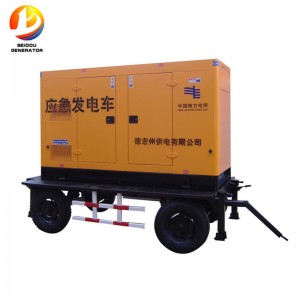 Genset Diesel Tipe Trailer 100KVA Set Generator Tahan Cuaca Seluler dengan Kanopi